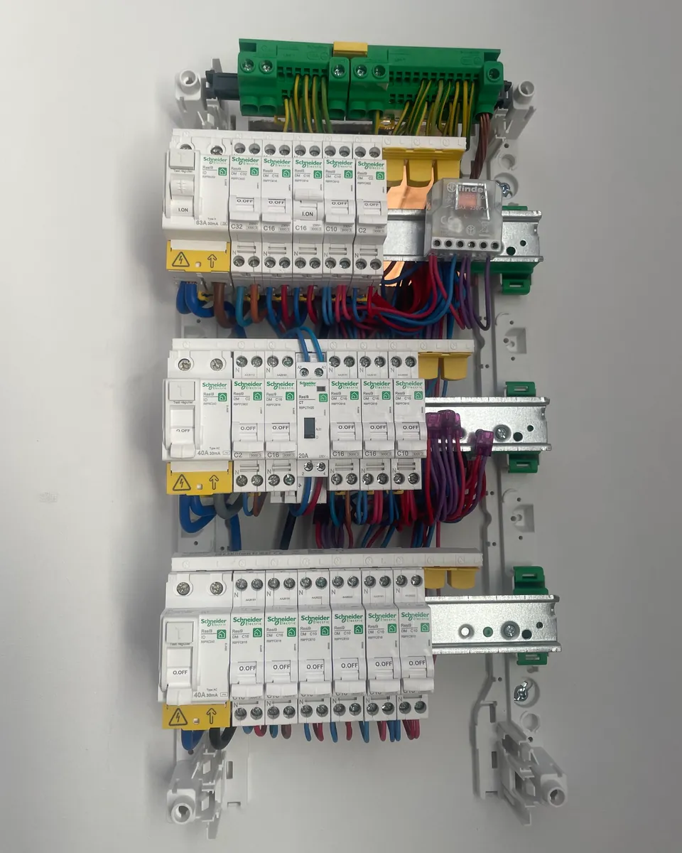 Câblage intérieur d'un tableau électrique, rangé et peigné